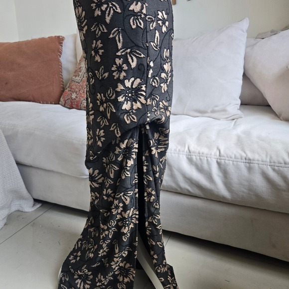 Vtg Y2K Charlotte Russe S Ruched Floral Embroidered Maxi Cinch Strapless Dress - Picture 4 of 11